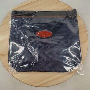 Lunch Bag Tote Pouch Nylon Clasp and Zip Closure Insulated Navy Blue Small #2